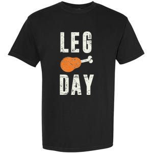 Fun Leg Day Thanksgiving Gifts Pilgrim Costume Turkey Day Garment-Dyed Heavyweight T-Shirt