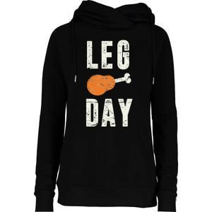 Fun Leg Day Thanksgiving Gifts Pilgrim Costume Turkey Day Womens Funnel Neck Pullover Hood