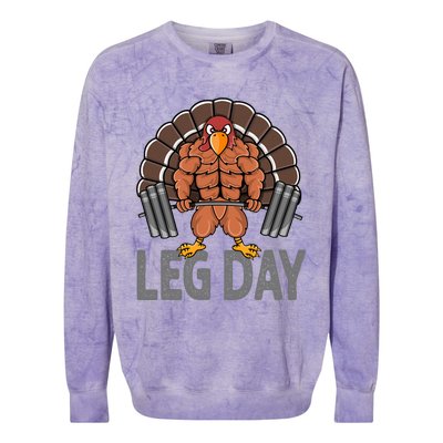 Funny Leg Day Thanksgiving Turkey Deadlifting Deadlift Colorblast Crewneck Sweatshirt