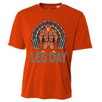 Funny Leg Day Thanksgiving Turkey Deadlifting Deadlift Cooling Performance Crew T-Shirt