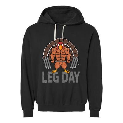 Funny Leg Day Thanksgiving Turkey Deadlifting Deadlift Garment-Dyed Fleece Hoodie