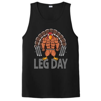 Funny Leg Day Thanksgiving Turkey Deadlifting Deadlift PosiCharge Competitor Tank