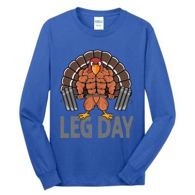 Funny Leg Day Thanksgiving Turkey Deadlifting Deadlift Tall Long Sleeve T-Shirt