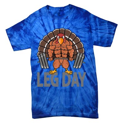 Funny Leg Day Thanksgiving Turkey Deadlifting Deadlift Tie-Dye T-Shirt