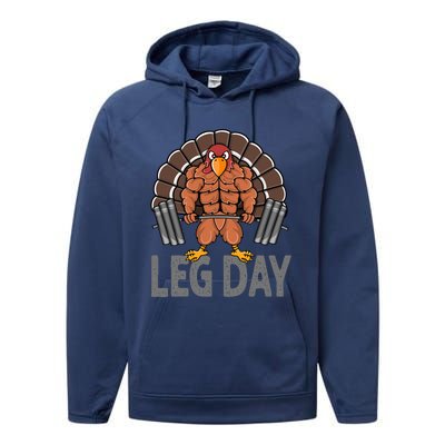 Funny Leg Day Thanksgiving Turkey Deadlifting Deadlift Performance Fleece Hoodie