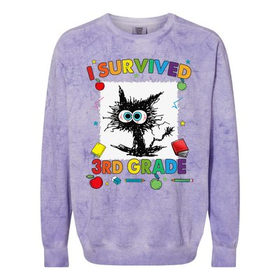 Funny Last Day Of Third 3rd Grade I Survived Third 3rd Grade Colorblast Crewneck Sweatshirt