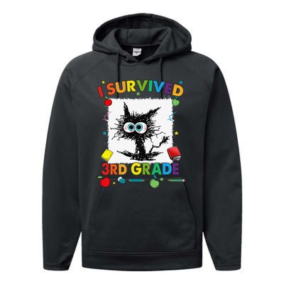 Funny Last Day Of Third 3rd Grade I Survived Third 3rd Grade Performance Fleece Hoodie