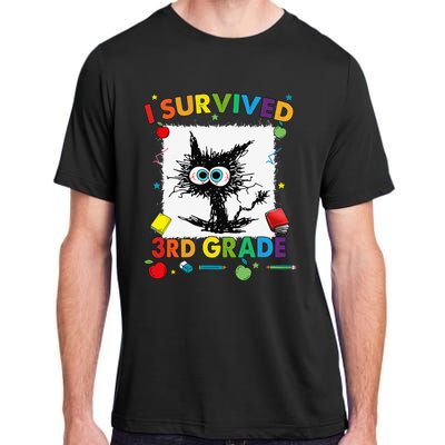 Funny Last Day Of Third 3rd Grade I Survived Third 3rd Grade Adult ChromaSoft Performance T-Shirt