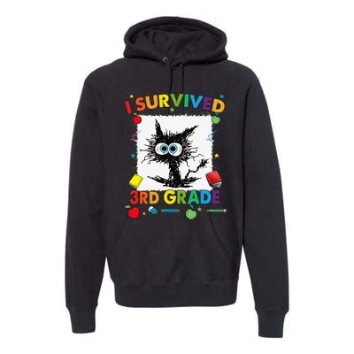 Funny Last Day Of Third 3rd Grade I Survived Third 3rd Grade Premium Hoodie