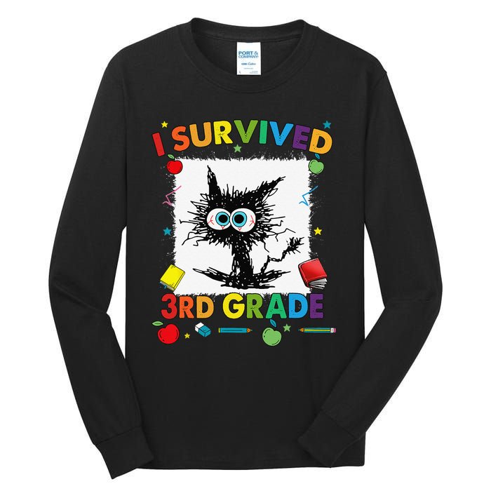 Funny Last Day Of Third 3rd Grade I Survived Third 3rd Grade Tall Long Sleeve T-Shirt