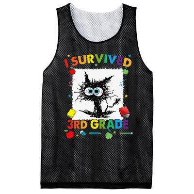 Funny Last Day Of Third 3rd Grade I Survived Third 3rd Grade Mesh Reversible Basketball Jersey Tank