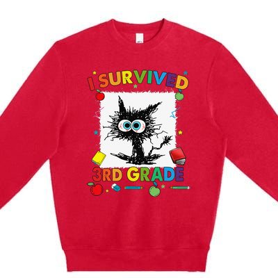 Funny Last Day Of Third 3rd Grade I Survived Third 3rd Grade Premium Crewneck Sweatshirt