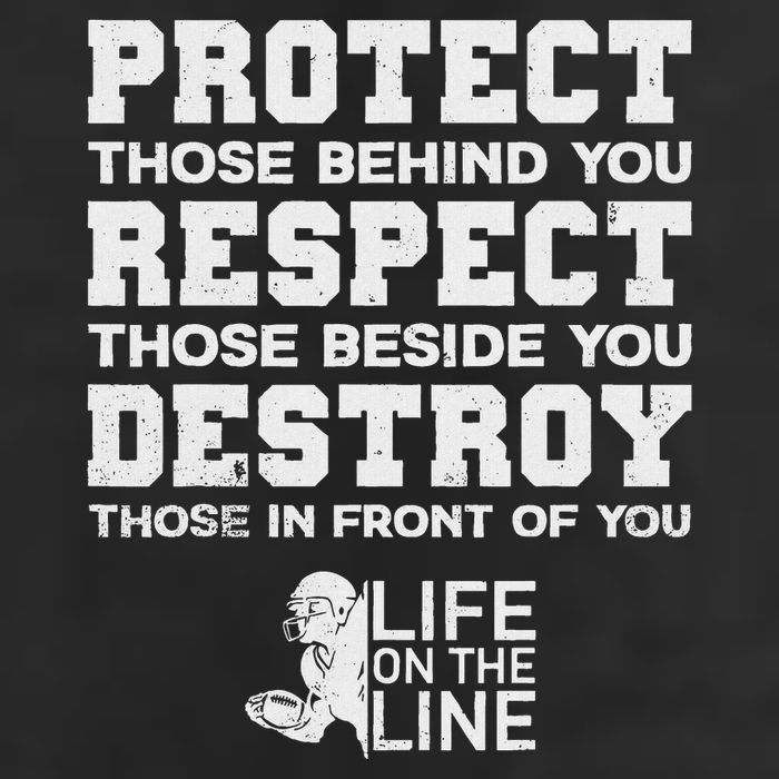Football Lineman Design Protect Respect Destroy Motto Cool Comfort Performance Bucket Hat
