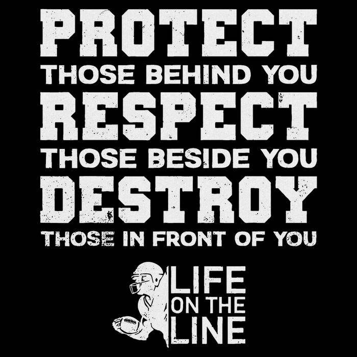 Football Lineman Design Protect Respect Destroy Motto Cooling Performance Crew T-Shirt