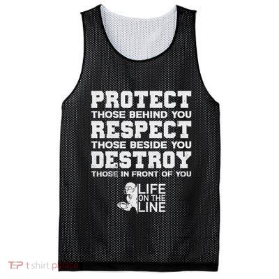 Football Lineman Design Protect Respect Destroy Motto Mesh Reversible Basketball Jersey Tank
