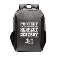 Football Lineman Design Protect Respect Destroy Motto Vector Backpack