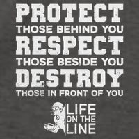 Football Lineman Design Protect Respect Destroy Motto Vector Backpack