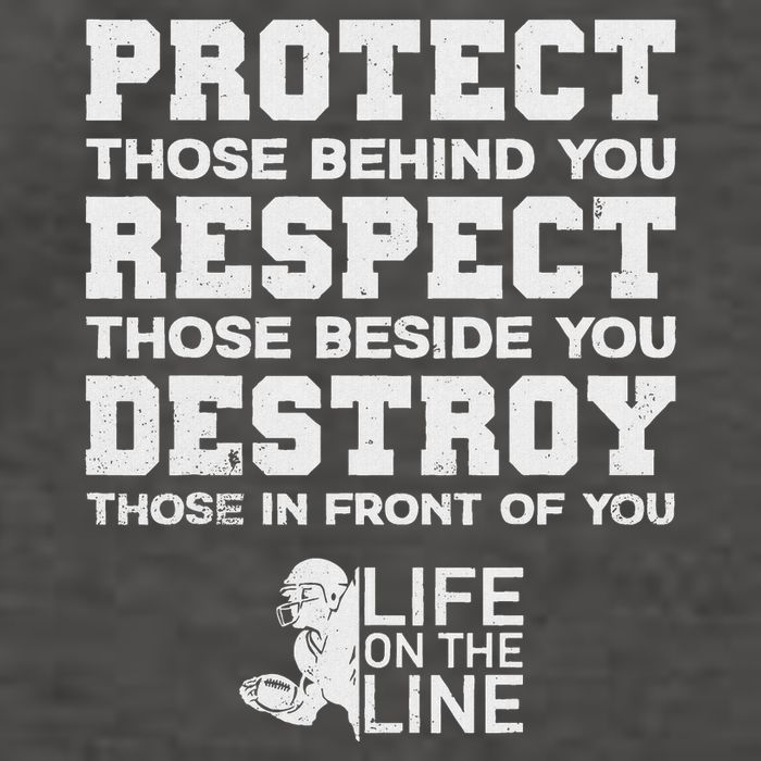 Football Lineman Design Protect Respect Destroy Motto Vector Backpack