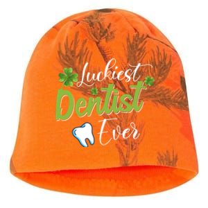 Funny Luckiest Dentist Ever Great Gift St Patrick's Day Funny Gift Kati - Camo Knit Beanie