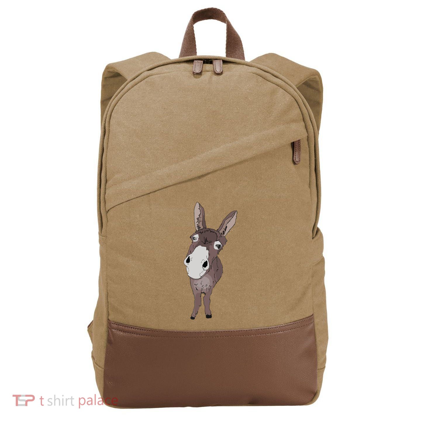 Funny Looking Donkey Gift Idea For Cute Donkeys Horses Cotton Canvas Backpack