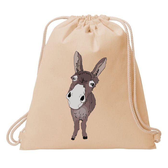 Funny Looking Donkey Gift Idea For Cute Donkeys Horses Drawstring Bag