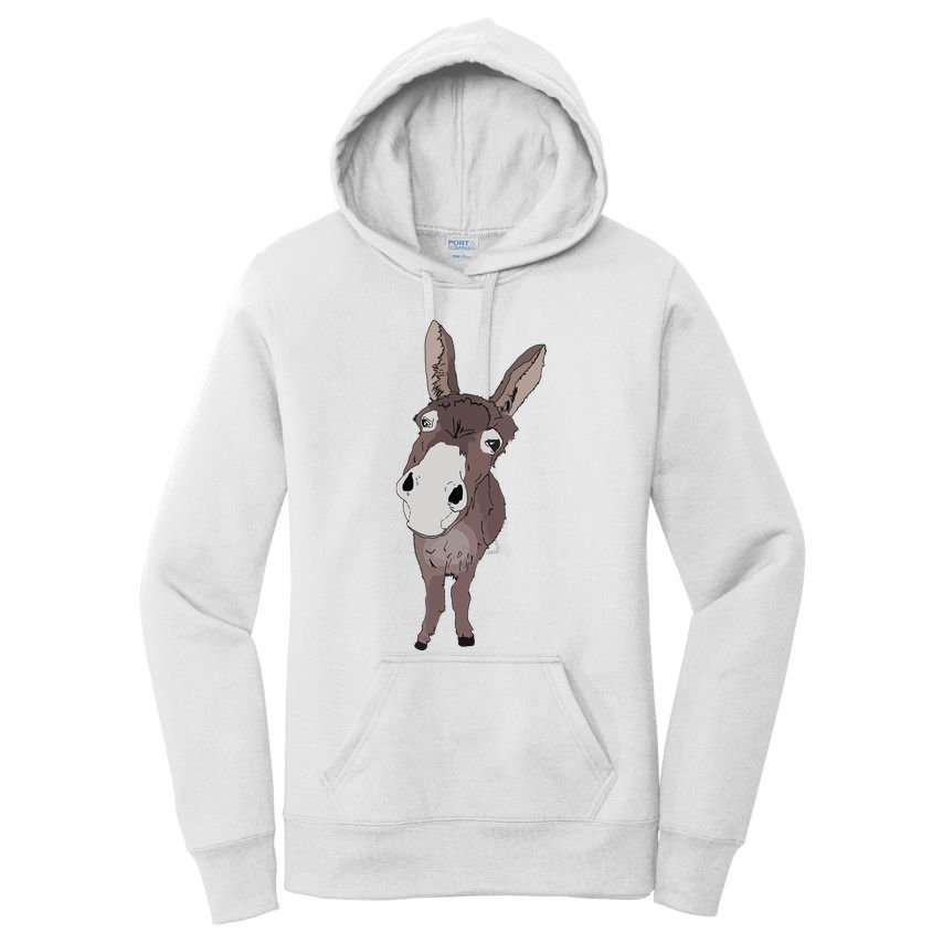 Funny Looking Donkey Gift Idea For Cute Donkeys Horses Women's Pullover Hoodie
