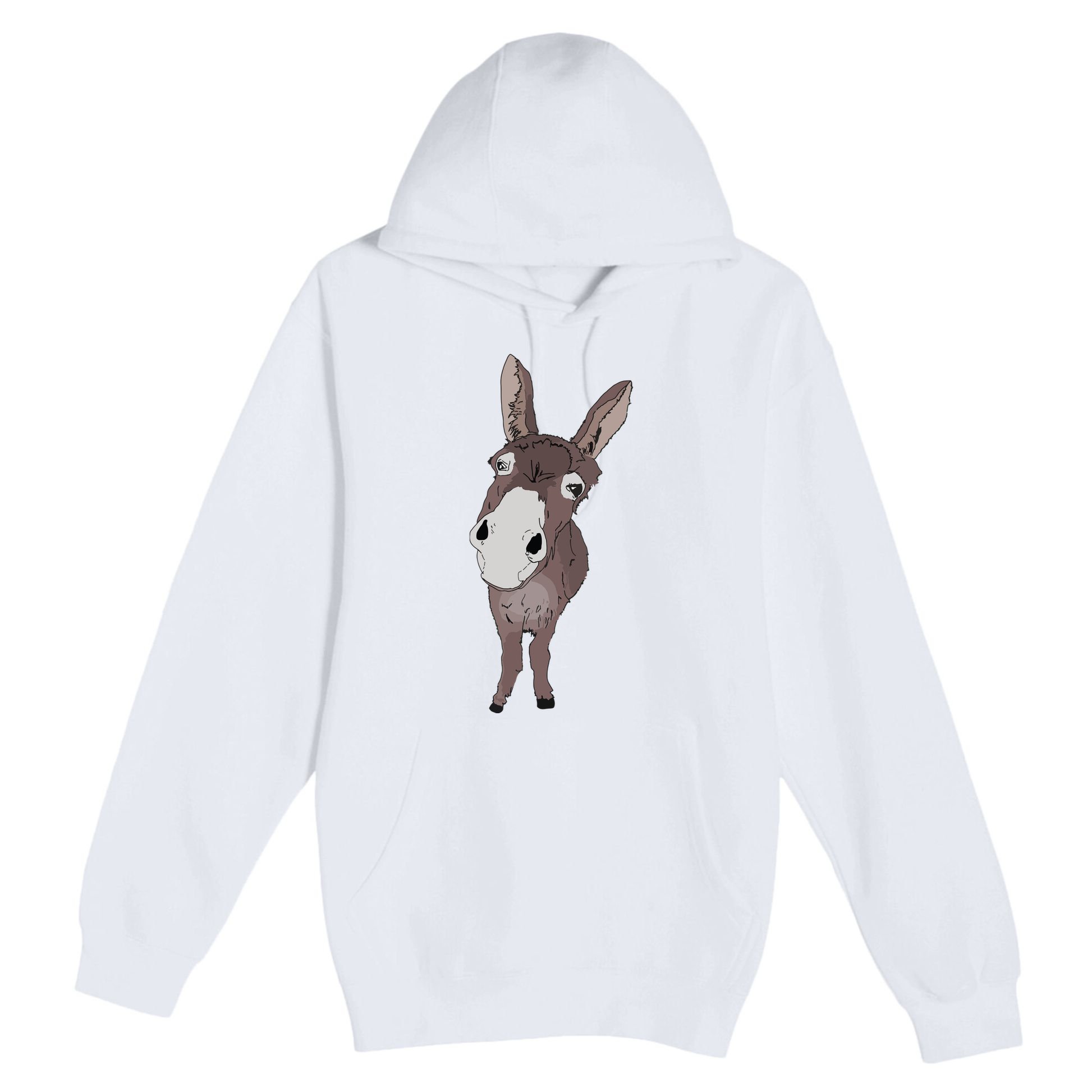 Funny Looking Donkey Gift Idea For Cute Donkeys Horses Premium Pullover Hoodie