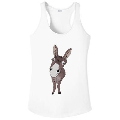 Funny Looking Donkey Gift Idea For Cute Donkeys Horses Ladies PosiCharge Competitor Racerback Tank
