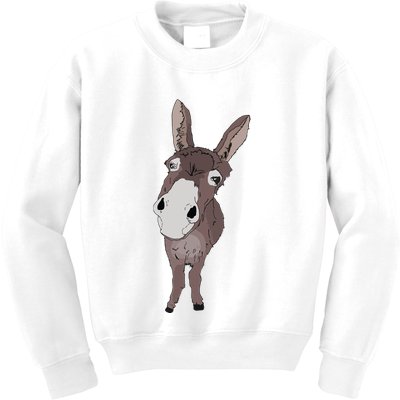 Funny Looking Donkey Gift Idea For Cute Donkeys Horses Kids Sweatshirt