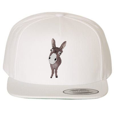 Funny Looking Donkey Gift Idea For Cute Donkeys Horses Wool Snapback Cap