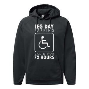 Funny Leg Day Meme Gift For Weight Lifters Performance Fleece Hoodie