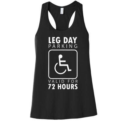 Funny Leg Day Meme Gift For Weight Lifters Women's Racerback Tank