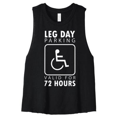 Funny Leg Day Meme Gift For Weight Lifters Women's Racerback Cropped Tank