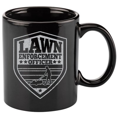 Funny Lawn Enforcement Officer Dad Lawn Mowing 11oz C Handle Ceramic Mug