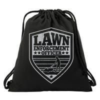 Funny Lawn Enforcement Officer Dad Lawn Mowing Drawstring Bag