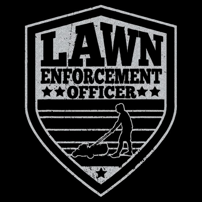 Funny Lawn Enforcement Officer Dad Lawn Mowing Drawstring Bag