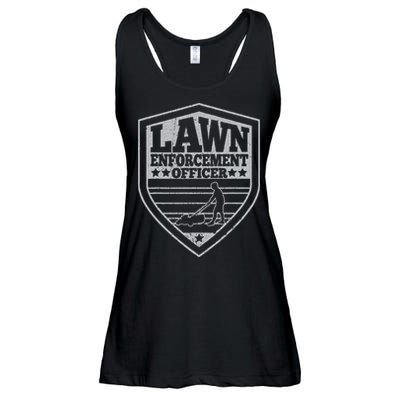 Funny Lawn Enforcement Officer Dad Lawn Mowing Ladies Essential Flowy Tank