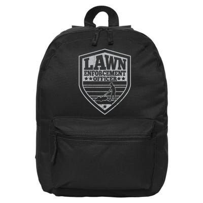 Funny Lawn Enforcement Officer Dad Lawn Mowing 16 in Basic Backpack