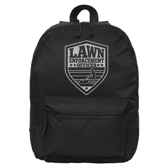 Funny Lawn Enforcement Officer Dad Lawn Mowing 16 in Basic Backpack