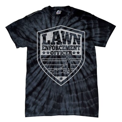 Funny Lawn Enforcement Officer Dad Lawn Mowing Tie-Dye T-Shirt