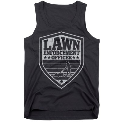 Funny Lawn Enforcement Officer Dad Lawn Mowing Tank Top