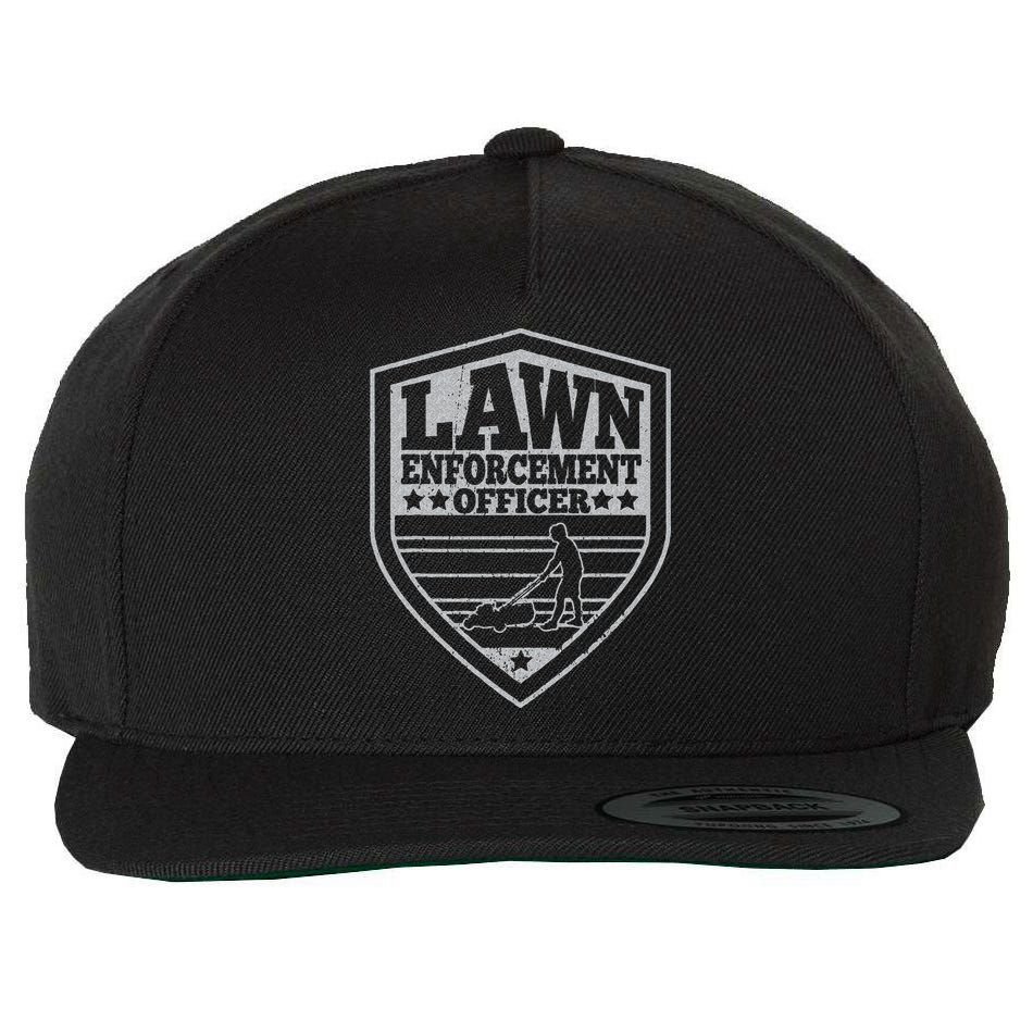 Funny Lawn Enforcement Officer Dad Lawn Mowing Wool Snapback Cap
