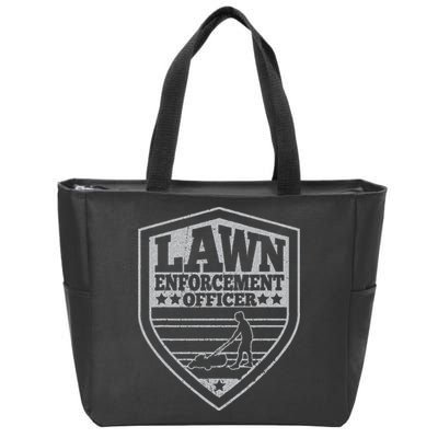 Funny Lawn Enforcement Officer Dad Lawn Mowing Zip Tote Bag