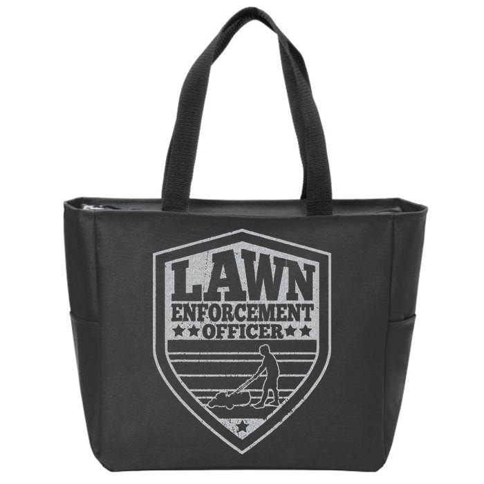 Funny Lawn Enforcement Officer Dad Lawn Mowing Zip Tote Bag