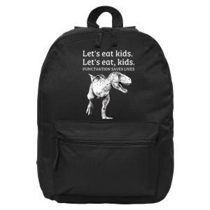 Funny Lets Eat Punctuation Saves Lives Grammar 16 in Basic Backpack