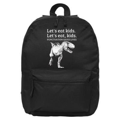 Funny Lets Eat Punctuation Saves Lives Grammar 16 in Basic Backpack