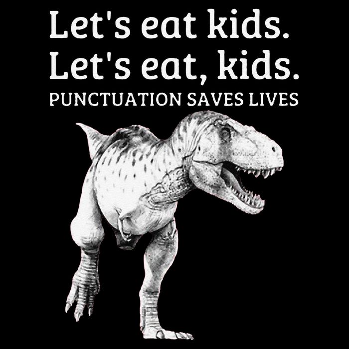 Funny LetS Eat Punctuation Saves Lives Grammar Tall T-Shirt