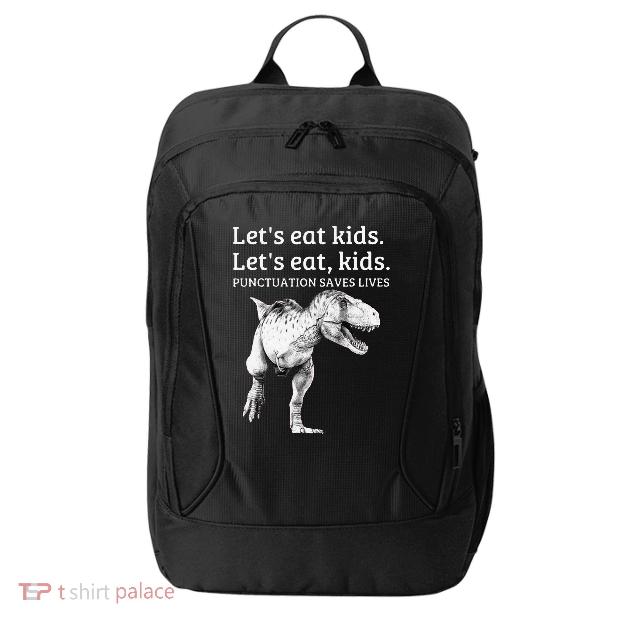 Funny LetS Eat Punctuation Saves Lives Grammar City Backpack