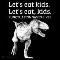 Funny LetS Eat Punctuation Saves Lives Grammar City Backpack