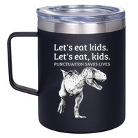 Funny LetS Eat Punctuation Saves Lives Grammar 12oz Stainless Steel Coffee Mug